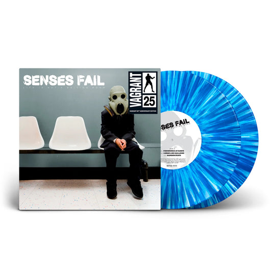 Life Is Not A Waiting Room 2x10" Sky Blue w/ White Splatter Vinyl